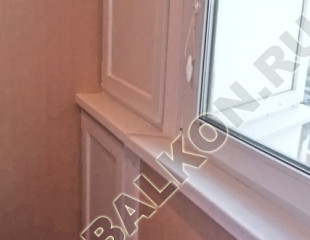 Шкаф встроенный  двухдверный, лоджия "Сапожок"